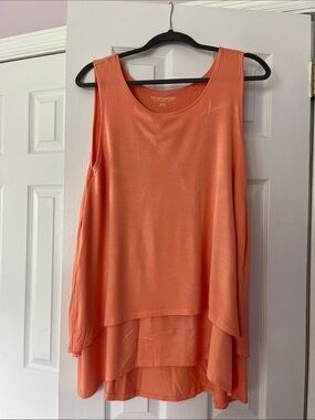 Soft Surroundings Coral Layered Sleeveless Tank XL